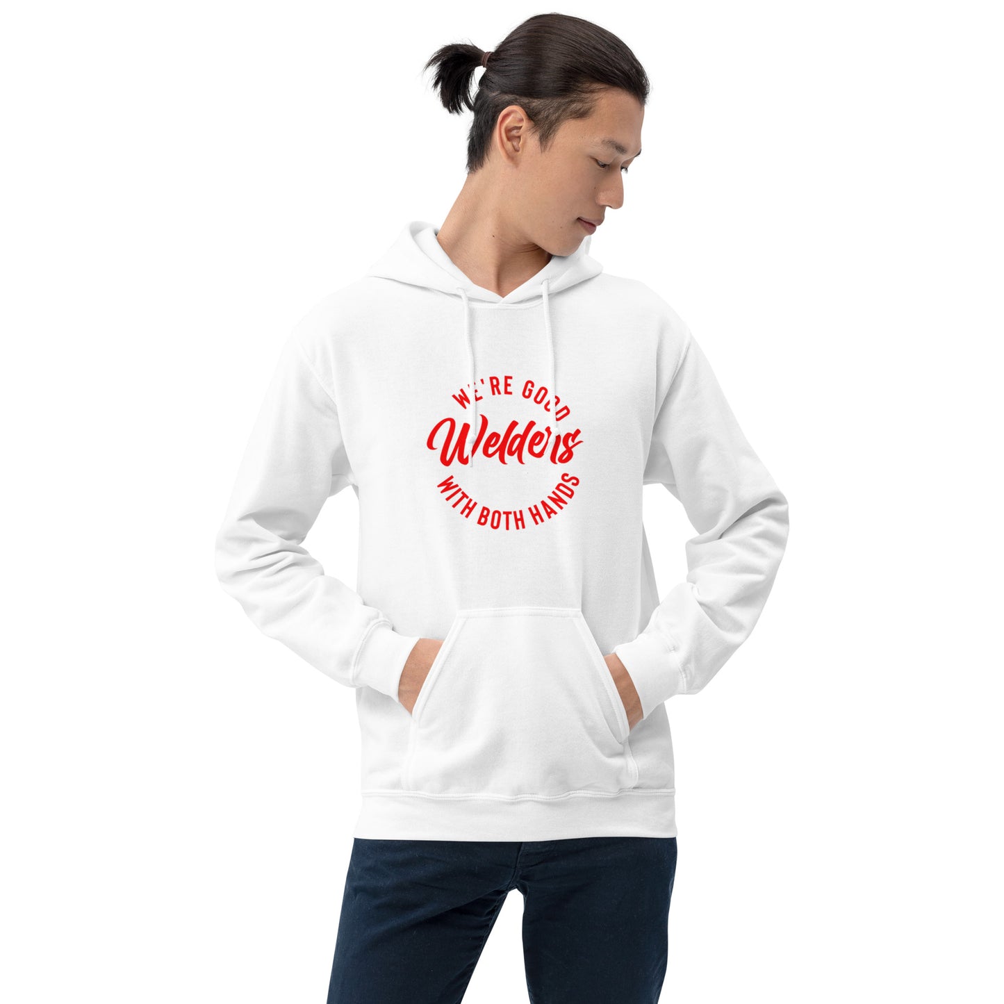 Good Hands 1 (Red Slogan Hoodie)